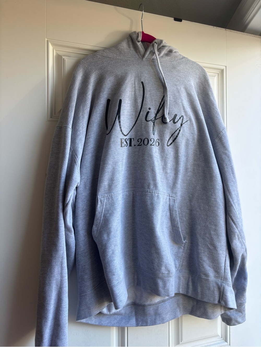Wifey EST.2026 Hooded Sweatshirt - Light Gray